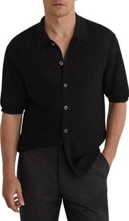 Reiss Phoenix Chevron Knit Button-Up Shirt