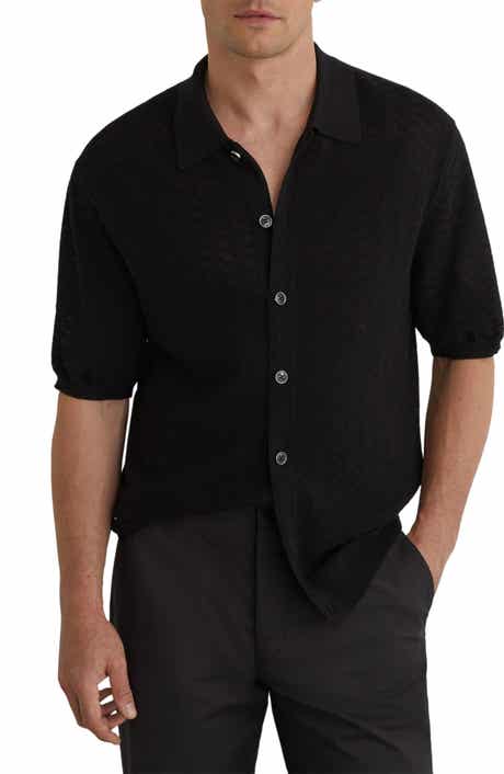 Phoenix Chevron Knit Button-Up Shirt