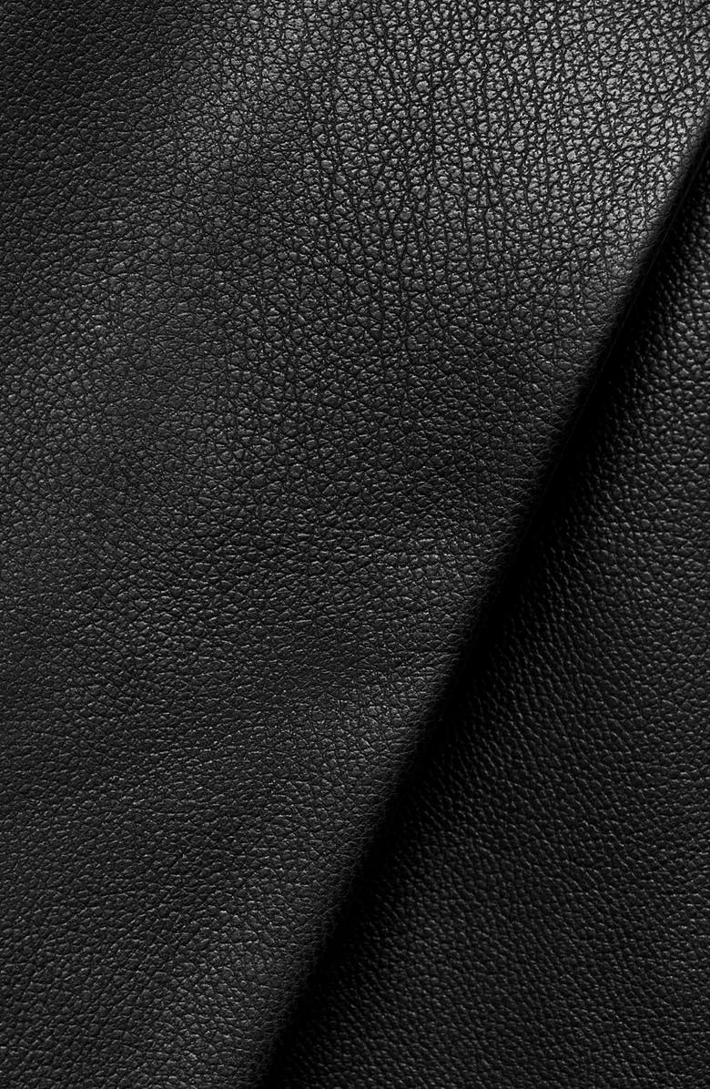 MANGO Wrap Faux Leather Skort, Alternate, color, Black