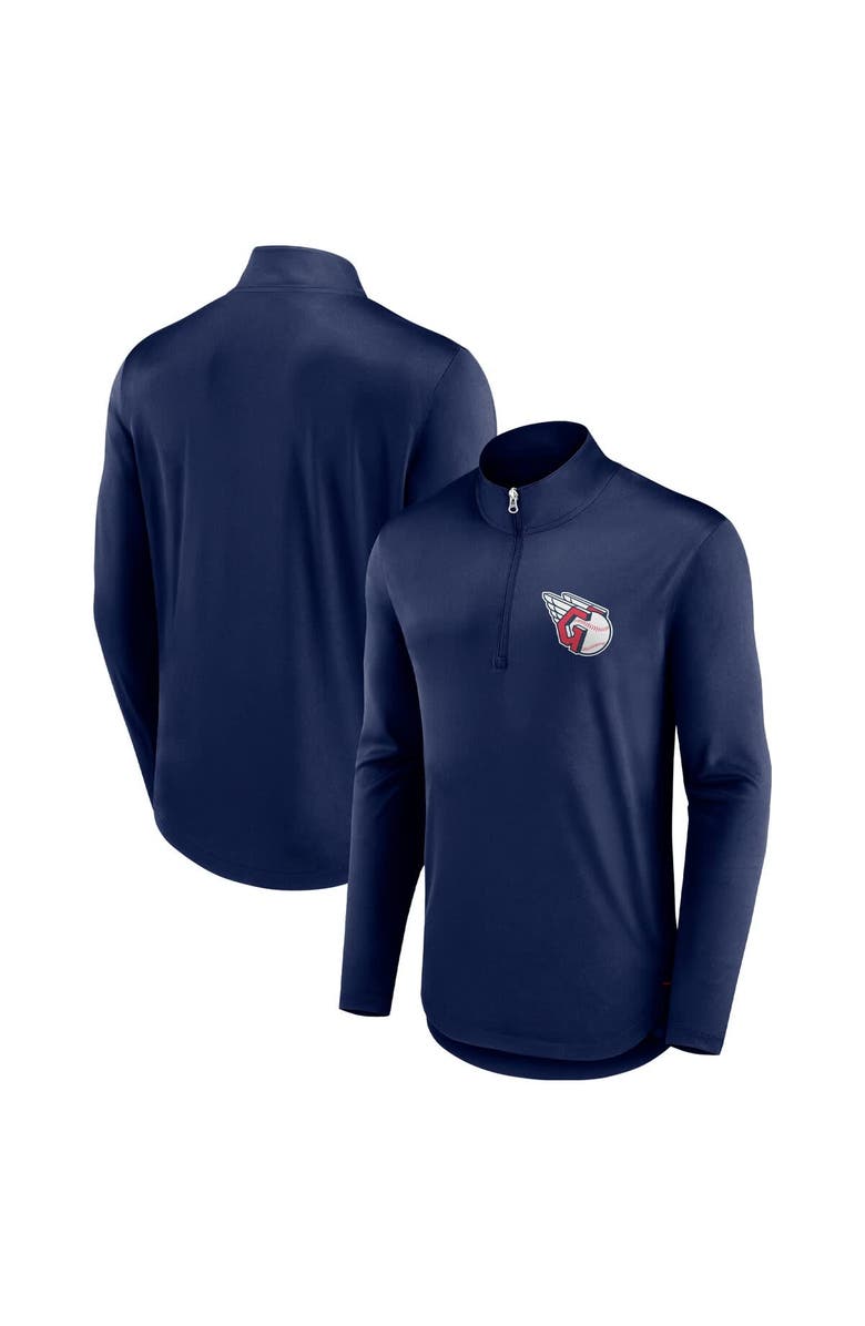 FANATICS Men's Fanatics Navy Cleveland Guardians Tough Minded Lightweight Quarter-Zip Pullover, Alternate, color, 
