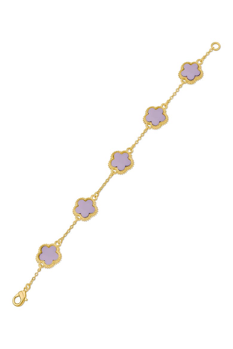 Clover Station Chain Bracelet (Nordstrom Exclusive), Alternate, color, LAVENDER/ GOLD