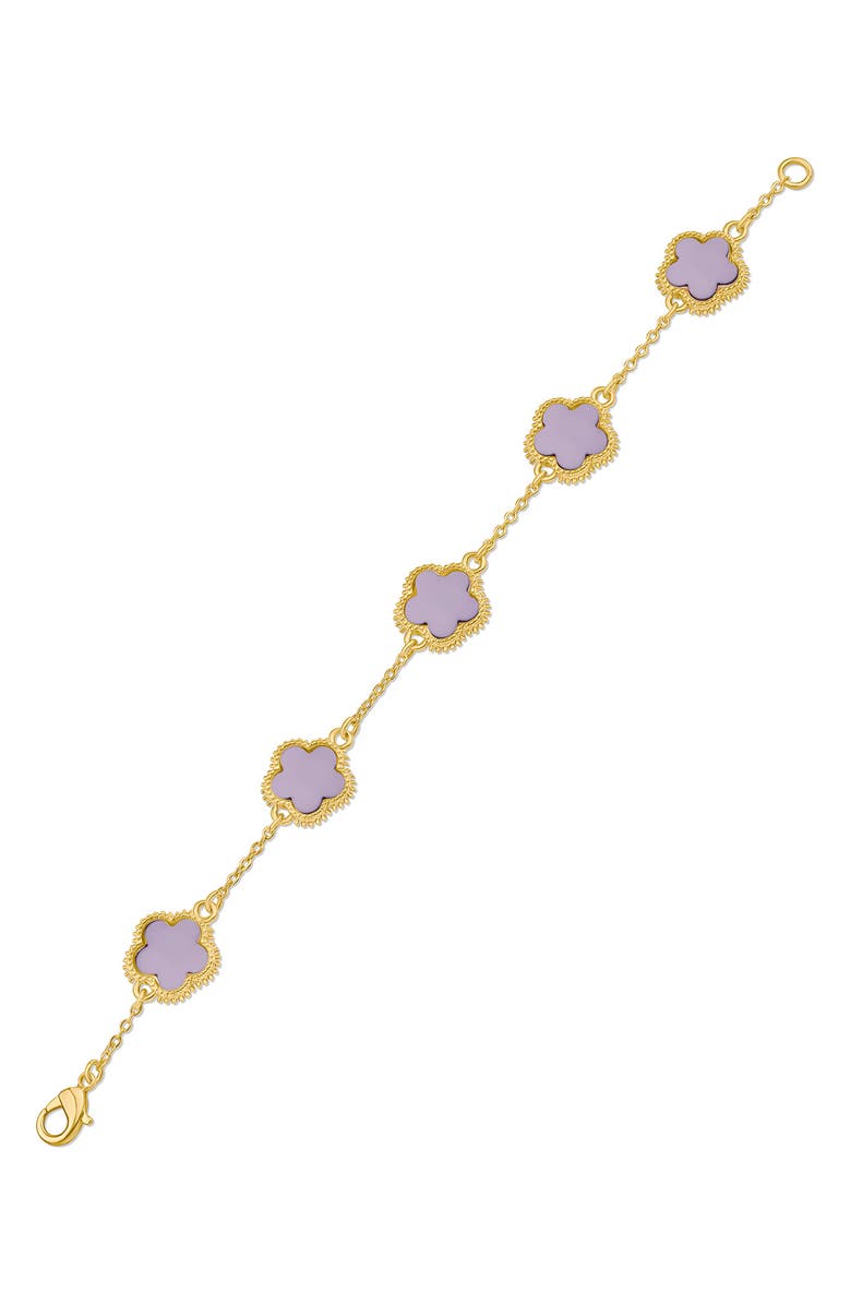 JARDIN Clover Station Chain Necklace, Alternate, color, Lavender/ Gold