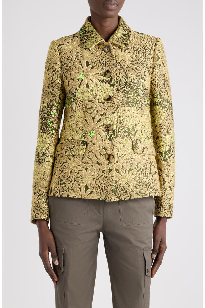 Bettsy Floral Jacquard Jacket, Main, color, SAND