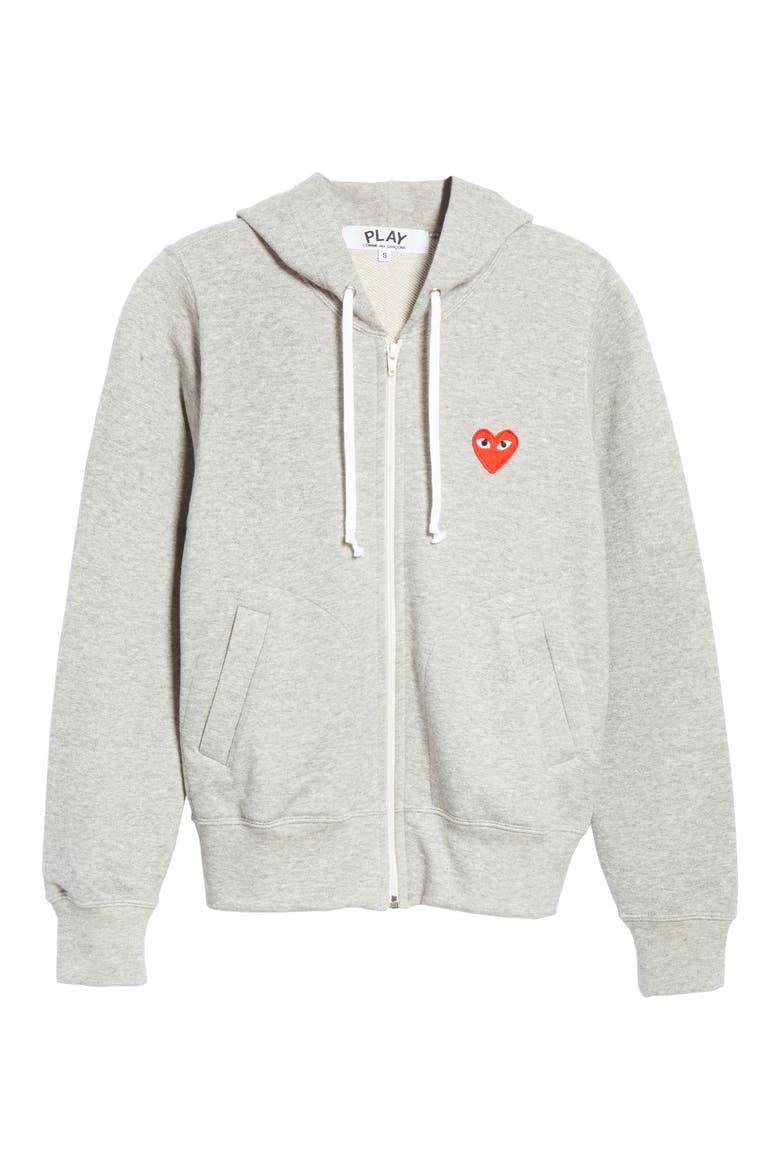 Logo Graphic Zip-Up Hoodie, Alternate, color, GREY