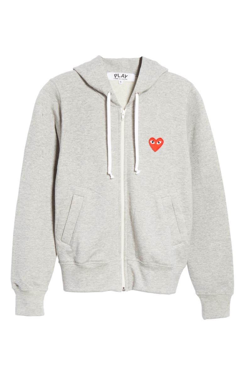 Comme des Garçons PLAY Logo Graphic Zip-Up Hoodie, Alternate, color, 