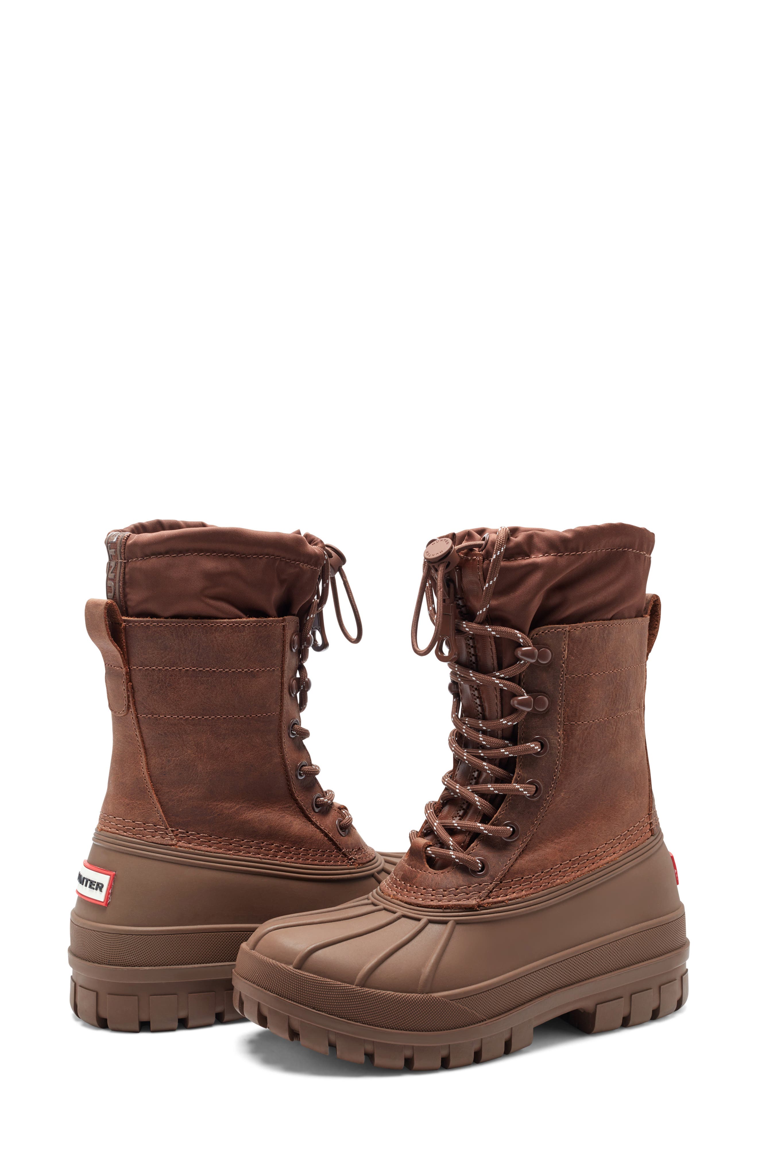 Hunter Skylar Waterproof Boot, Alternate, color, Dark Natural