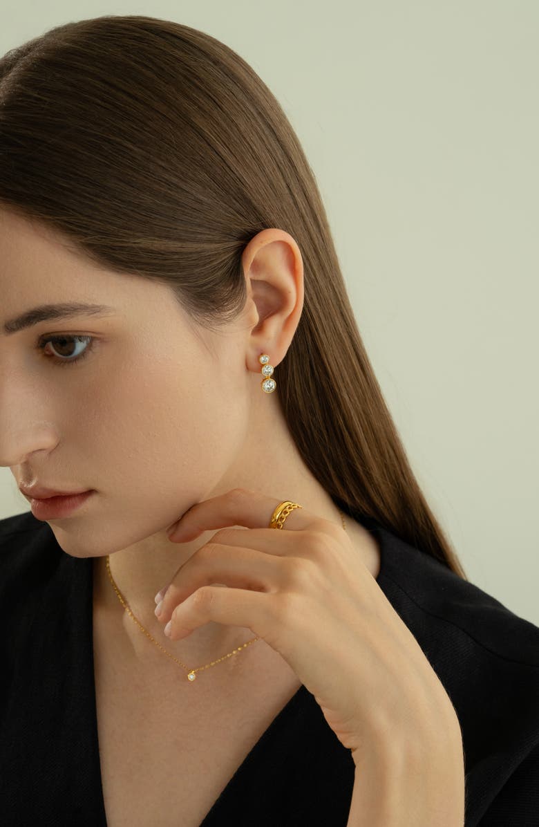 Bearfruit Jewelry Sterling Silver 18k Gold Plated Gabriella Earrings Holiday Gift Idea, Alternate, color, Gold