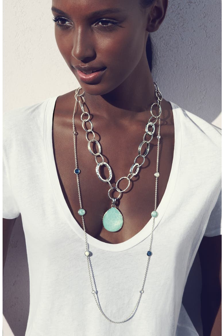 'Glamazon - Bastille' Sterling Silver Link Necklace, Alternate, color, SILVER