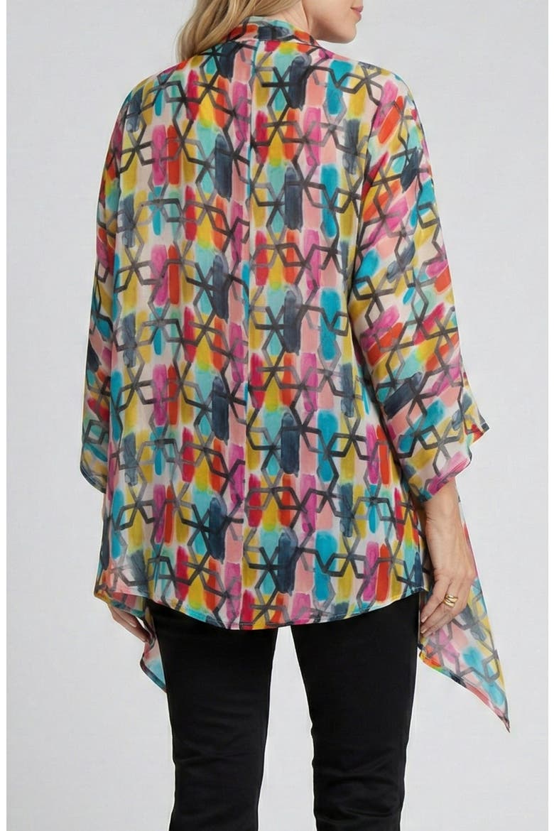 Floral Open Front Jacket, Alternate, color, RED/ BLACK MULTI