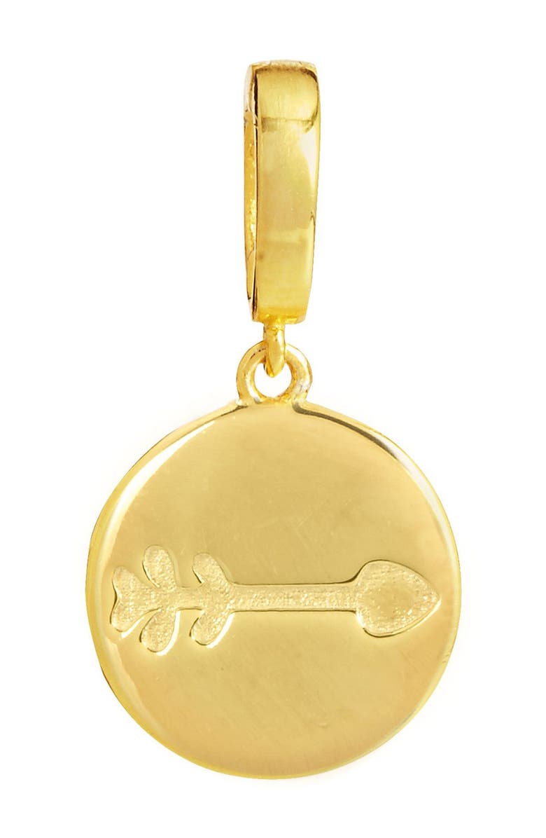 SAVVY CIE JEWELS 18K Yellow Gold Vermeil Friendship Arrow Charm, Main, color,