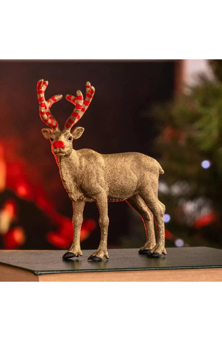 Schleich Wild Life, Golden Anniversary Reindeer, 4.6 Inch Figurine, Play Toy, Alternate, color, Multicolored