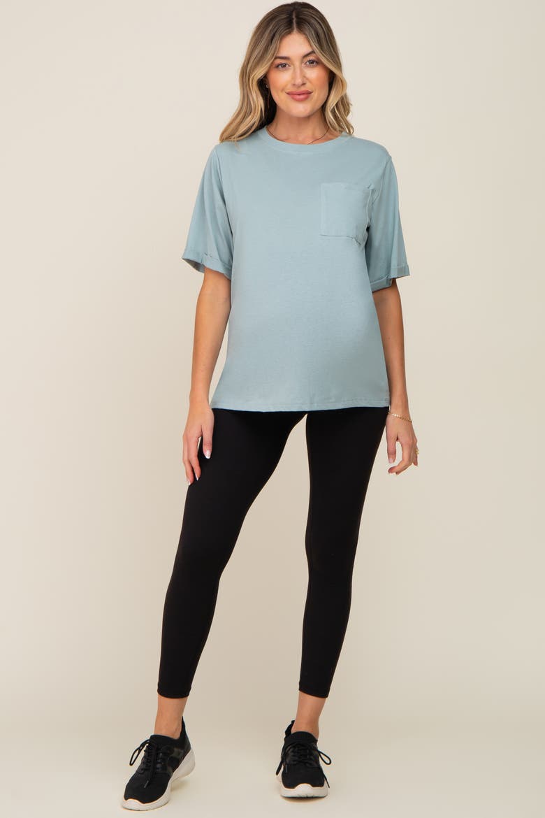 Oversized Pocket Front Short Sleeve Top, Alternate, color, Mint Green