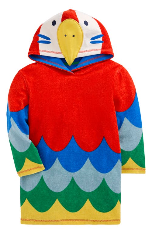 Mini Boden Kids' Parrot Appliqué Terry Cloth Swim Cover-up Top