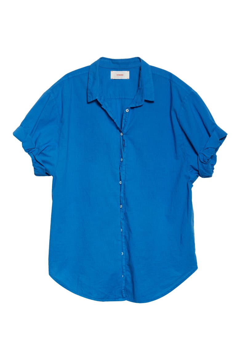Channing Cotton Button-Up Shirt, Alternate, color, TRUE BLEU
