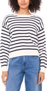 Vince Camuto Stripe Combed Cotton Sweater