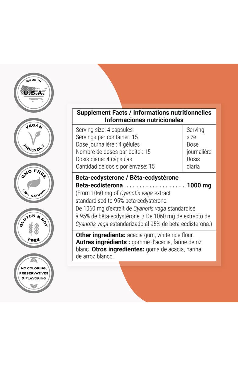 SuperSmart Beta-Ecdysterone 1000mg, Alternate, color, NO COLOR