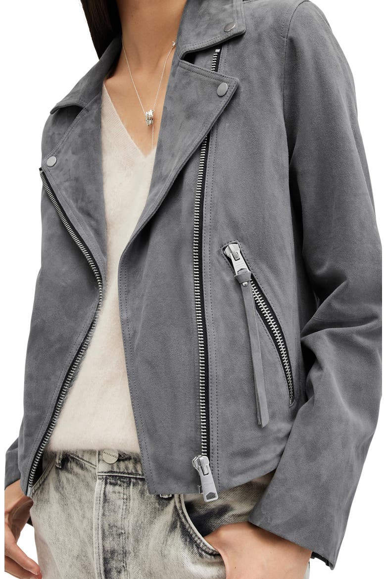 Dalby Suede Moto Jacket, Alternate, color, GHOST GREY