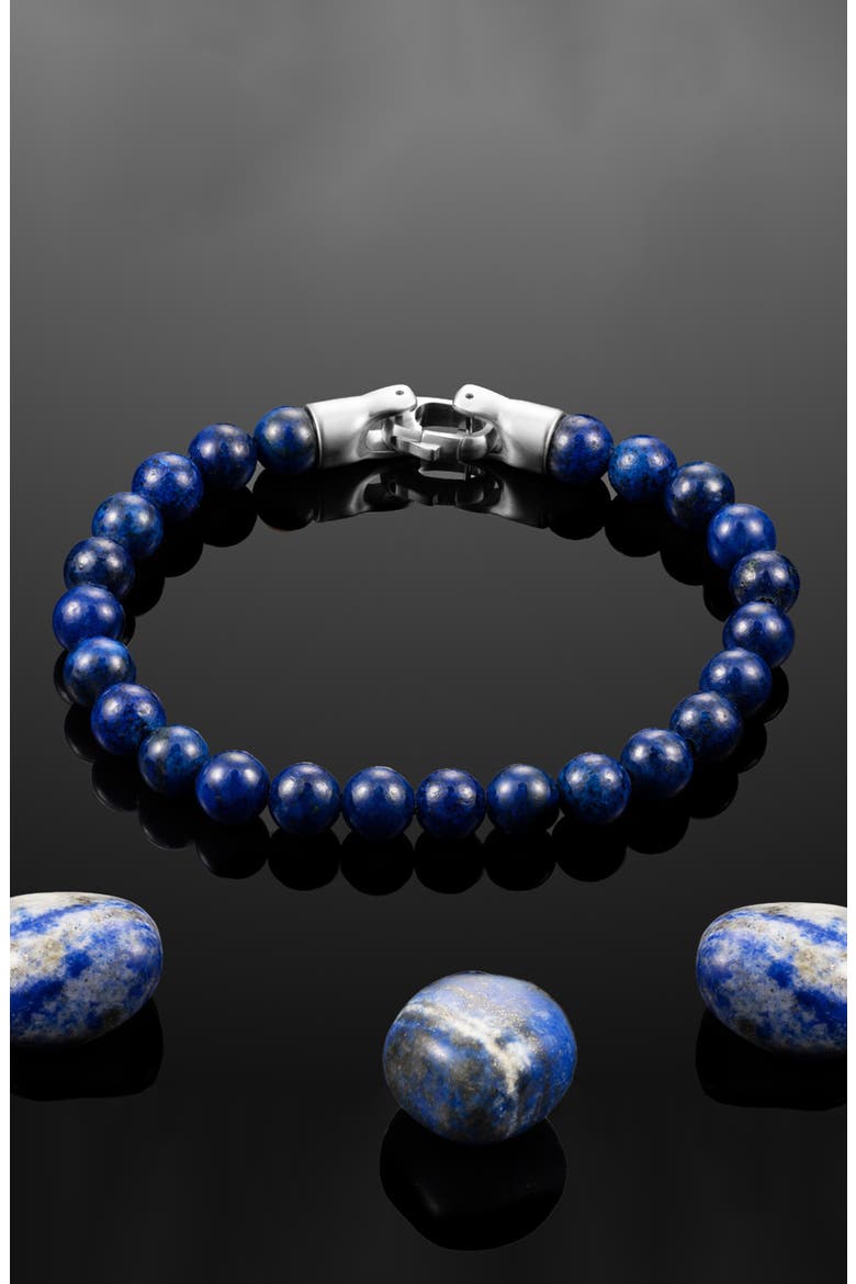 Men's Lapis Beaded Bracelet, Alternate, color, LAPIS