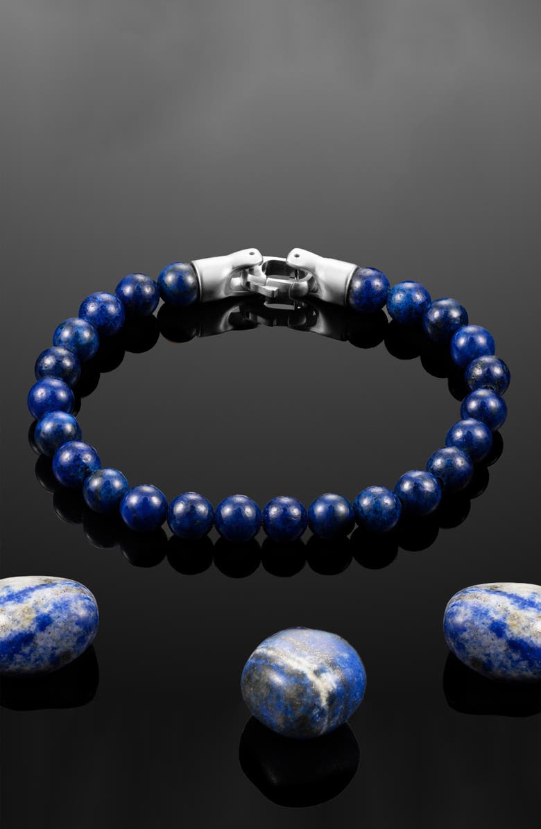 Vincero Men's Lapis Beaded Bracelet, Alternate, color, Lapis