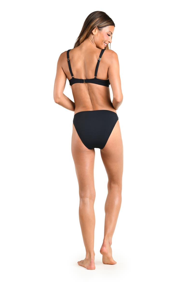Island Goddess Gold Link Bikini Top, Alternate, color, BLACK