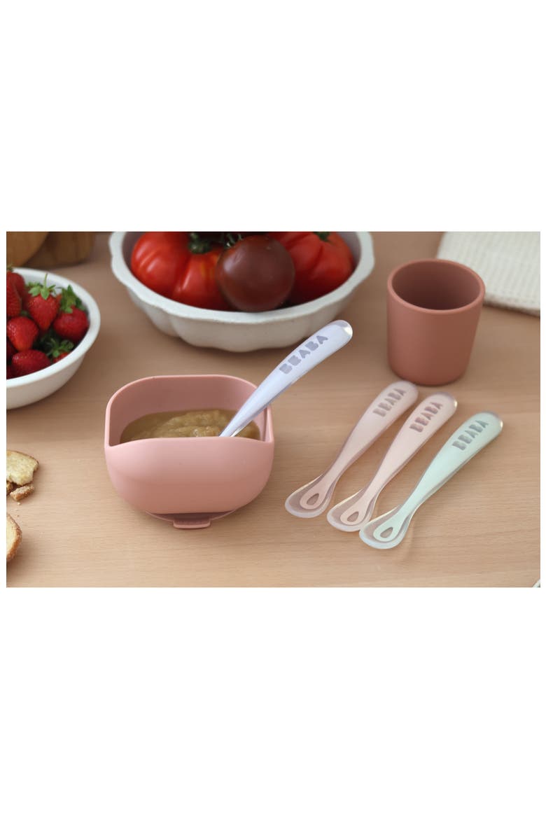 Set of 4 Self-Feeding Silicone Spoons, Alternate, color, COTTON CANDY