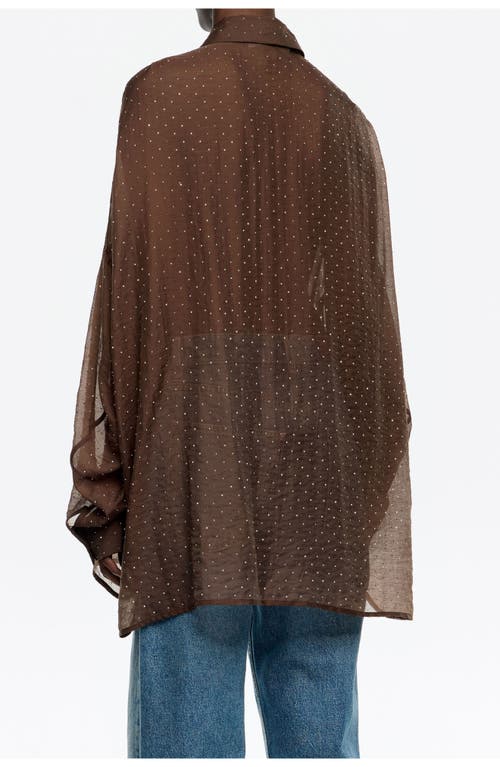 Bimba Y Lola Oversize Shirt With Mini Rhinestones In Animal Print