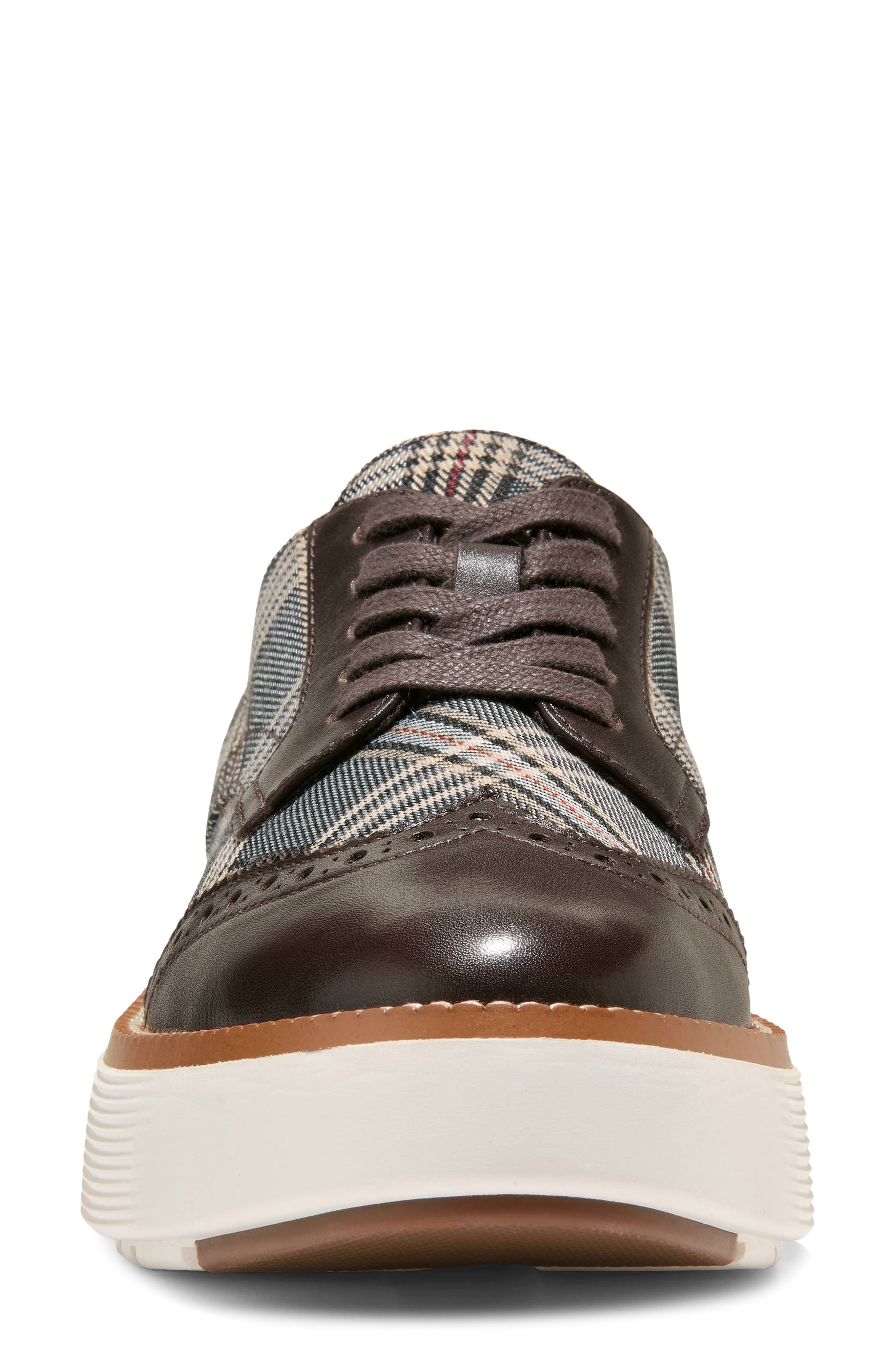 Grand Citymotion Leather Wingtip Oxford, Alternate, color, CLASSIC PLAID TEXTILE