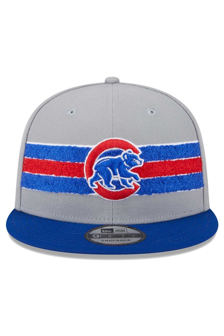 Men's New Era Gray/Royal Chicago Cubs Band 9FIFTY Snapback Hat, Alternate, color, Gray