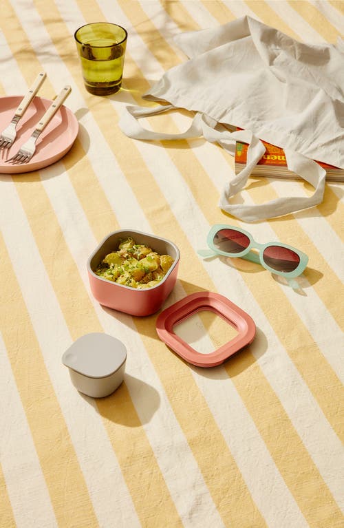 Caraway Mini Square Glass Food Storage Container In Pink