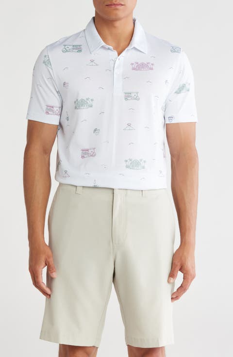 Tiki Mapes Print Golf Polo