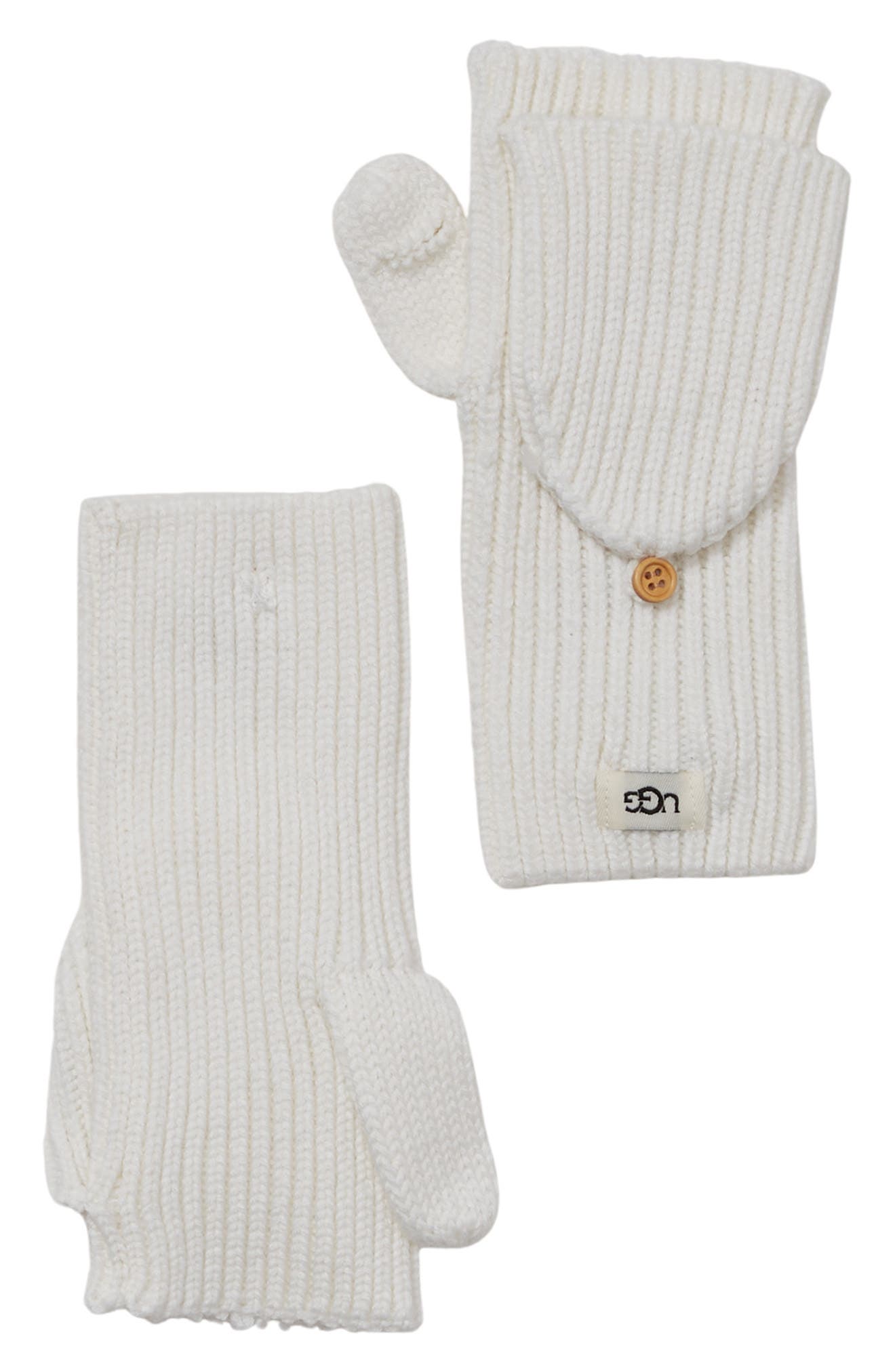 UGG® UGG Cozy Ribbed Knit Flip Mittens