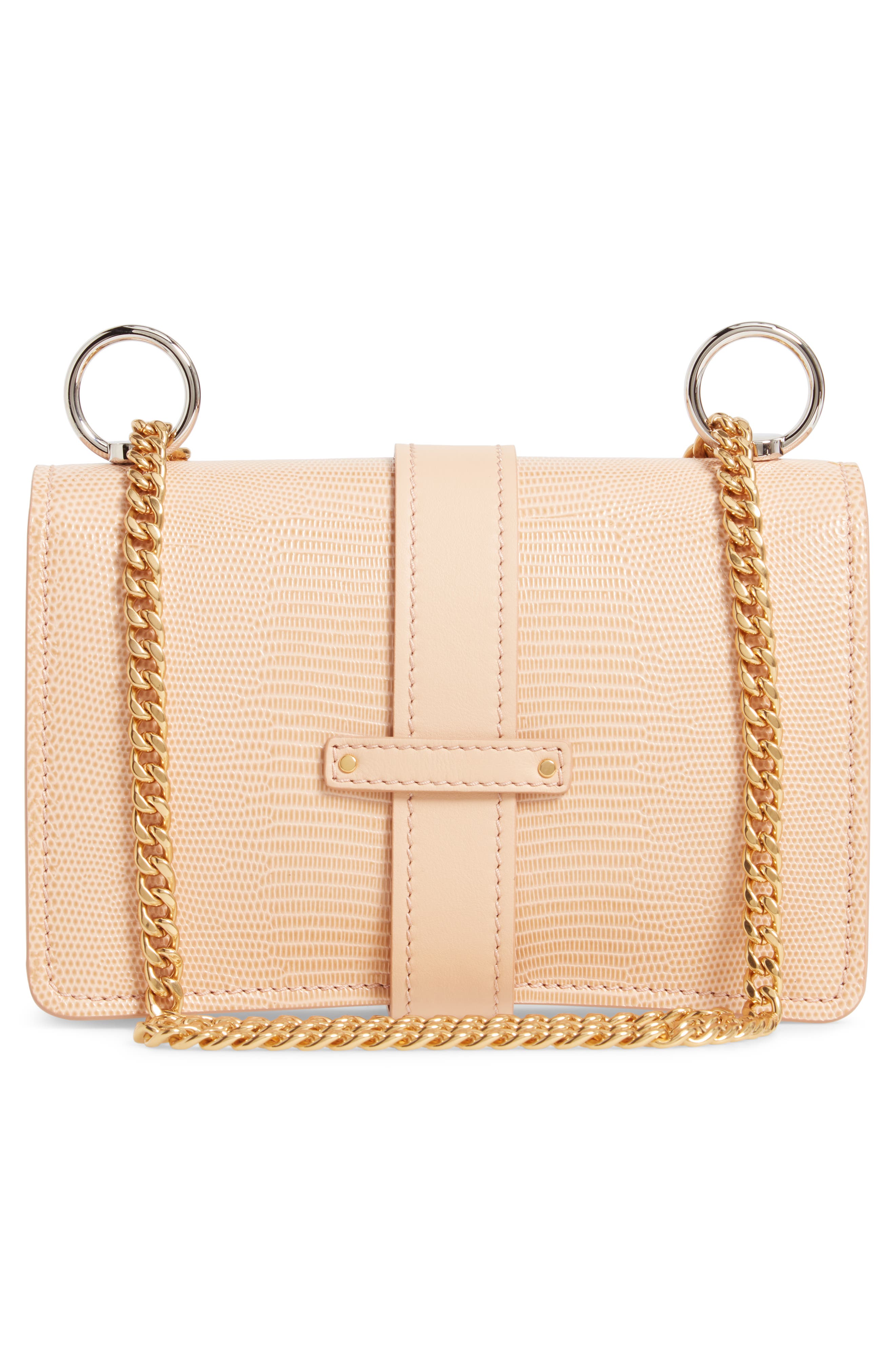 Chloé Aby Chain Reptile Embossed Calfskin Leather Shoulder Bag, Alternate, color, 