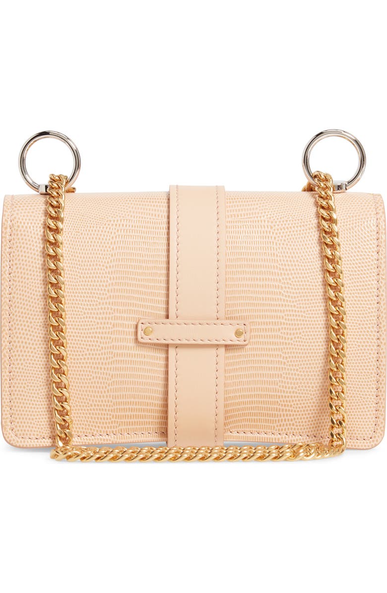 Chloé Aby Chain Reptile Embossed Calfskin Leather Shoulder Bag, Alternate, color,