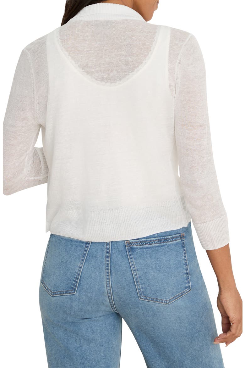 Featherknit Linen Blend Cardigan, Alternate, color, PAPER WHITE
