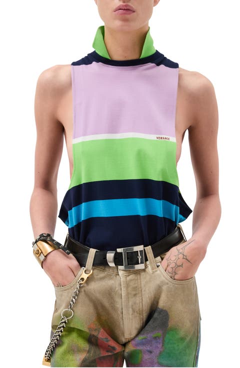 Stripe Cotton Jersey Tank