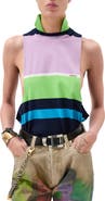 Versace Stripe Cotton Jersey Tank