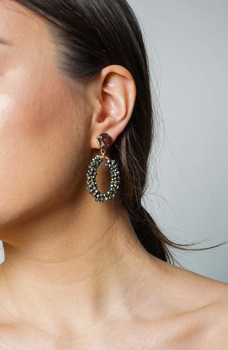 SAACHI Shine Bright Beaded Oval Drop Earrings, Alternate, color,