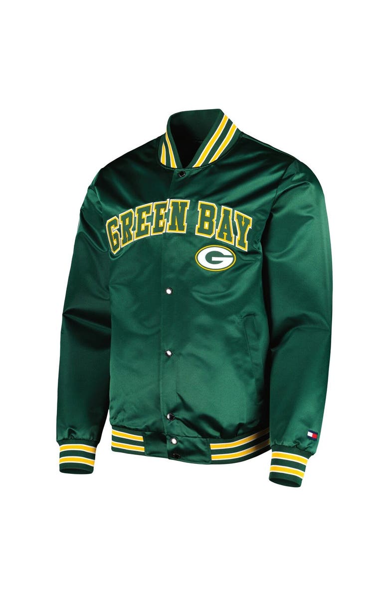 Tommy Hilfiger Men's Tommy Hilfiger Green Green Bay Packers Elliot Varsity Full-Snap Jacket, Alternate, color,