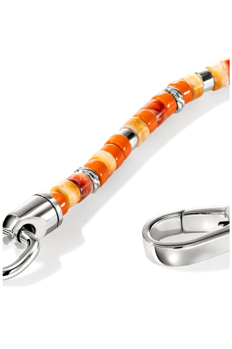 Heishi Bead Bracelet, Alternate, color, SILVER