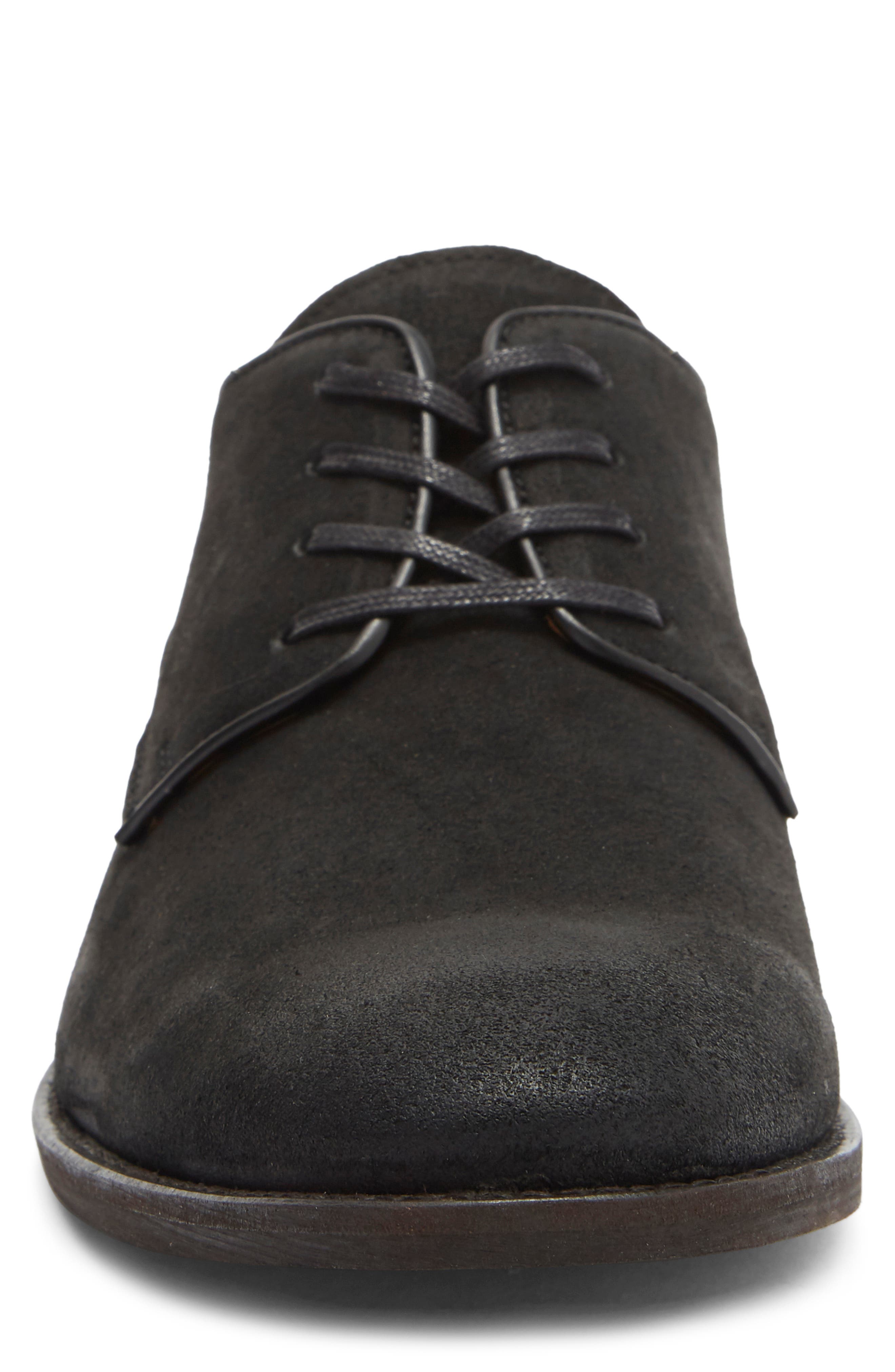 Plaid Toe Derby, Alternate, color, BLACK SUEDE