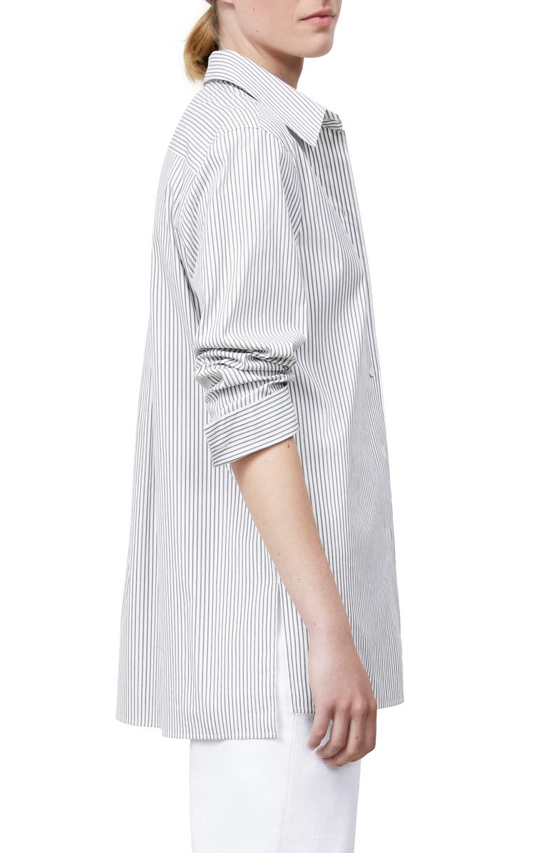 Lafayette 148 New York Greyson Metallic Stripe KindCotton Blend Shirt, Alternate, color,
