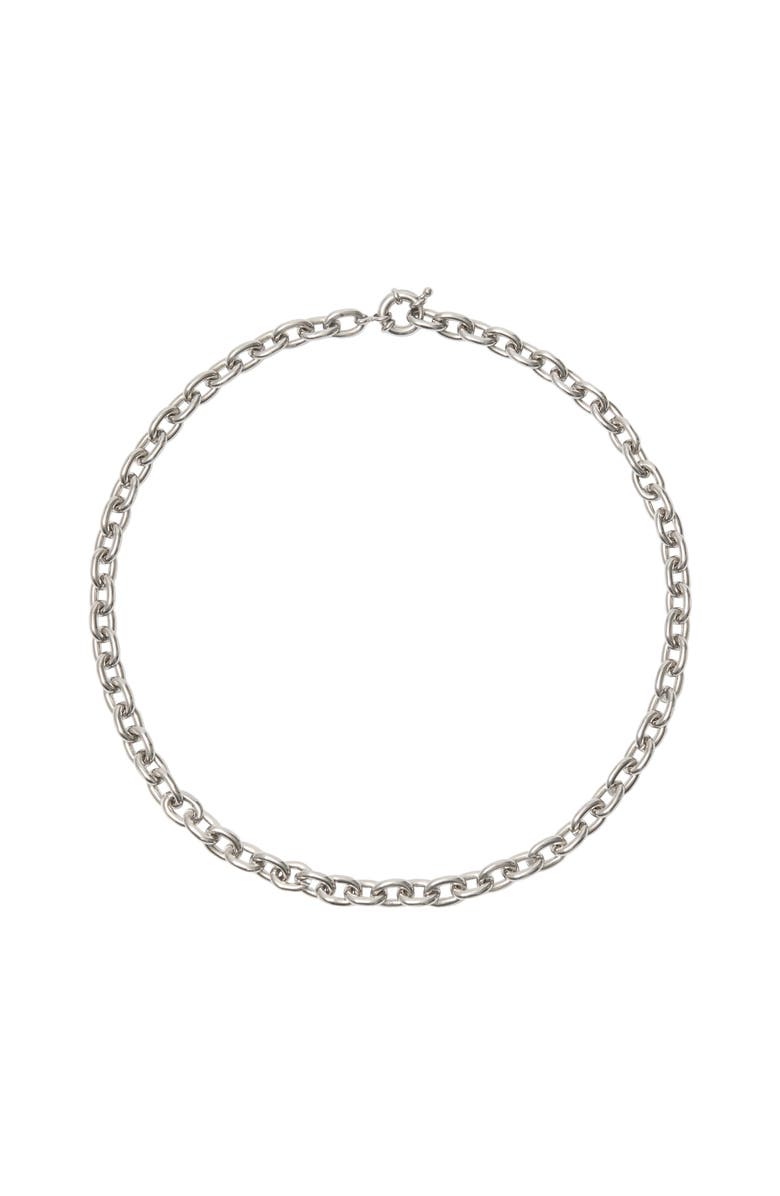 Burberry Charm Chain Necklace, Main, color, Silver