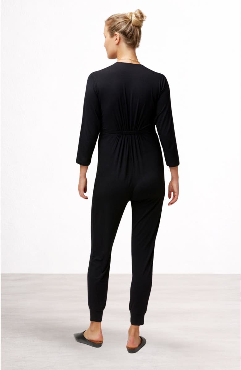 Nom Maternity Amabella Maternity & Nursing Jumpsuit, Alternate, color, Black