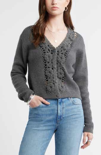 Floral Trim Cardigan