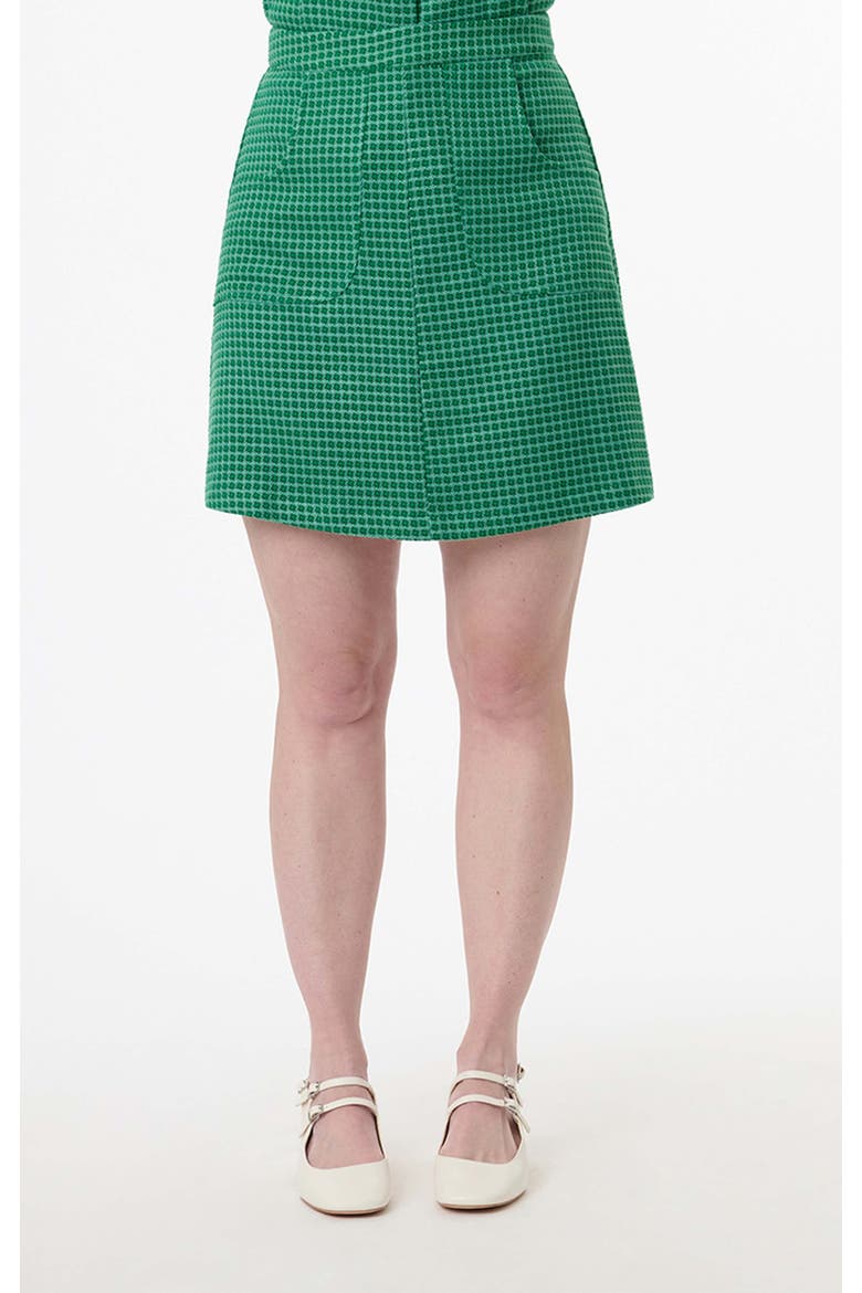A-Line Mini Skirt, Main, color, Green Houndstooth