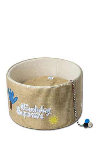 PET LIFE Touchcat 'Claw-ver Nest' Rounded Scratching Cat Bed with Teaser Toy