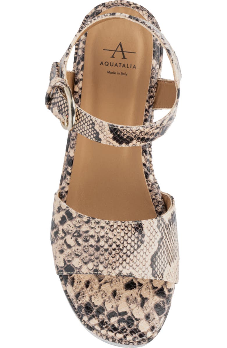 Aquatalia Dinah Water Repellent Ankle Strap Platform Wedge Sandal, Alternate, color, Blush