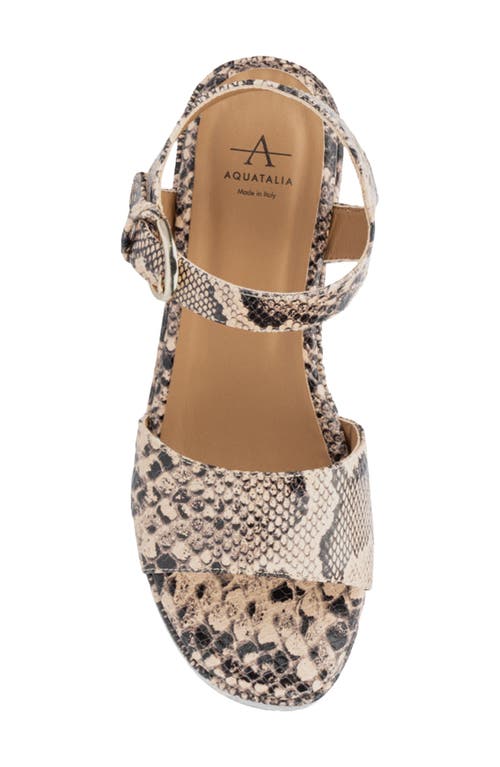 Aquatalia Dinah Water Repellent Ankle Strap Platform Wedge Sandal
