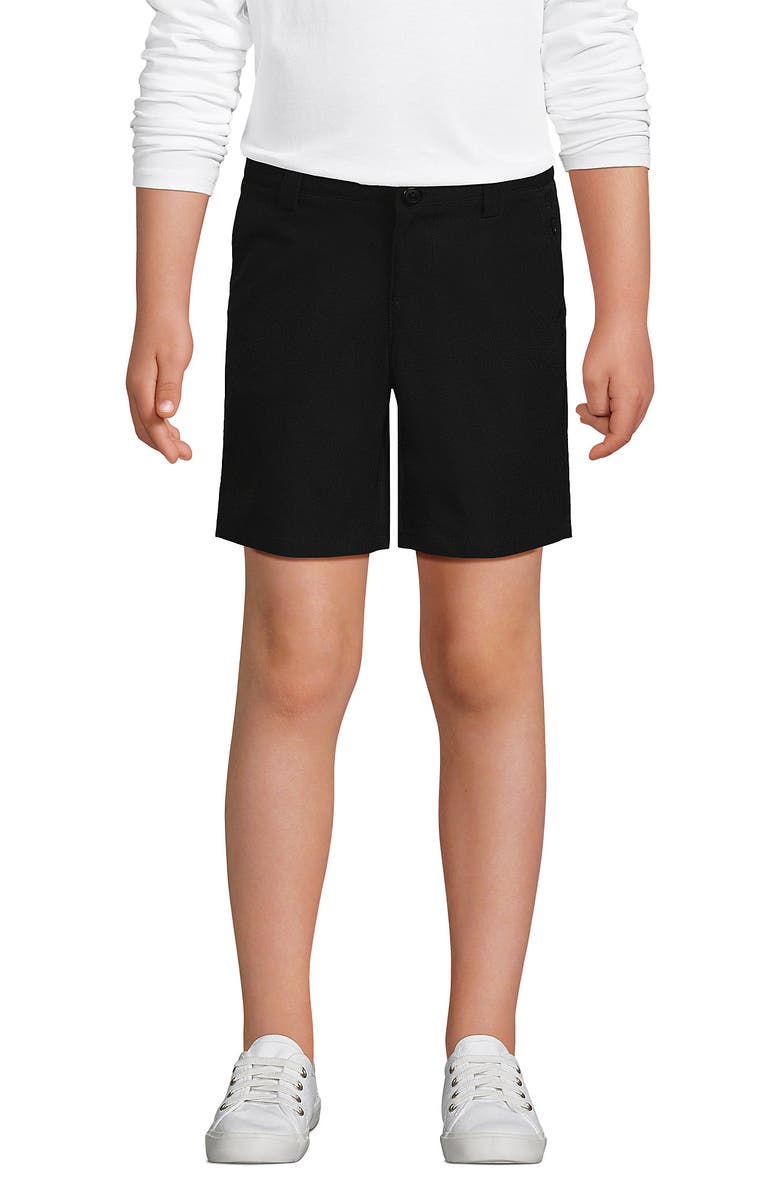 Lands' End School Uniform Girls Active Chino Shorts, Alternate, color, Black