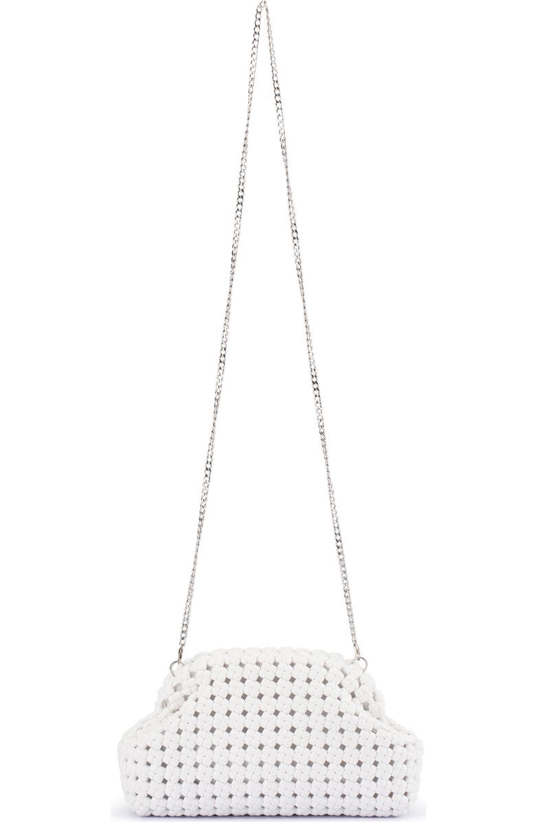 Olga Berg Everly Handwoven Faux Leather Frame Clutch, Alternate, color, White